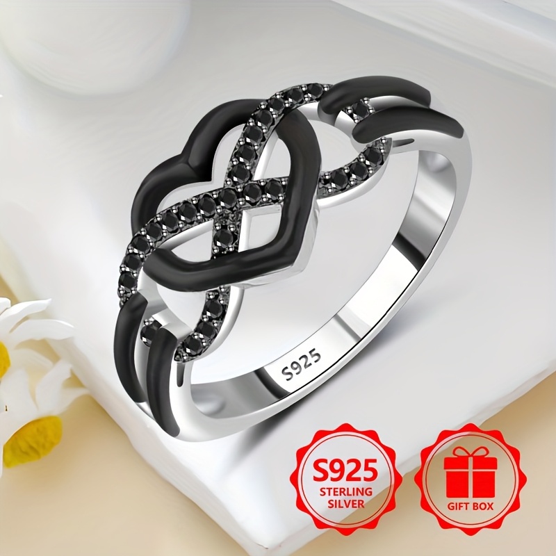925 Silver Heart Shaped Women's Ring Minimalist Design